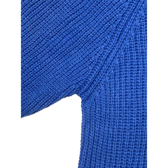 VTG Hardwood & Pine Men Medium Blue Ribbed Knit Sweater Cotton Preppy Y2K - Picture 6 of 12